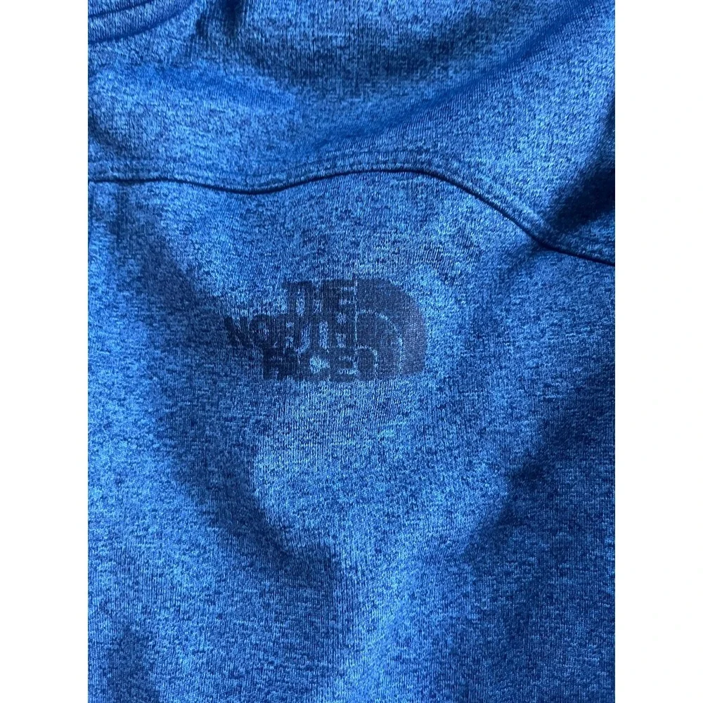The North Face Mens Blue Heathered Full Zip Fleece Hoodie Jacket Large‎ L